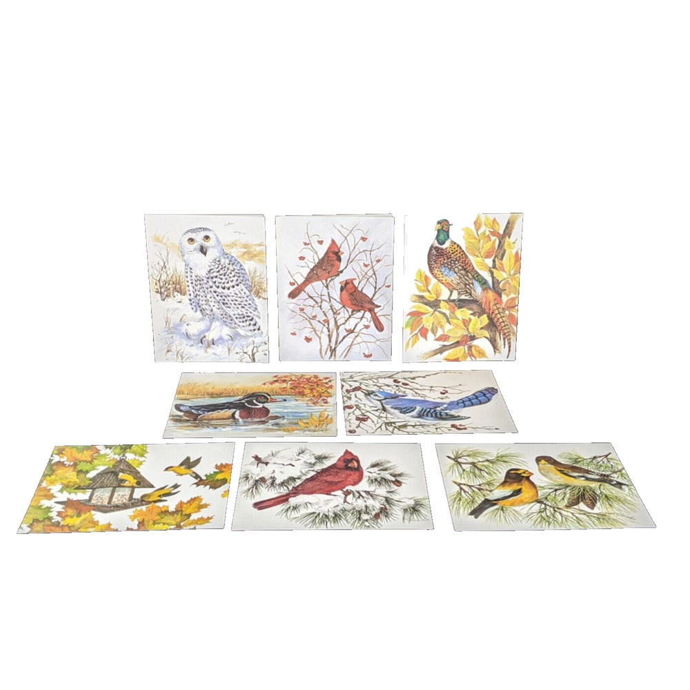 Wild Bird Notecards Blank LOT OF 13 Some Duplicates 4.25 x 5.5" White Envelopes